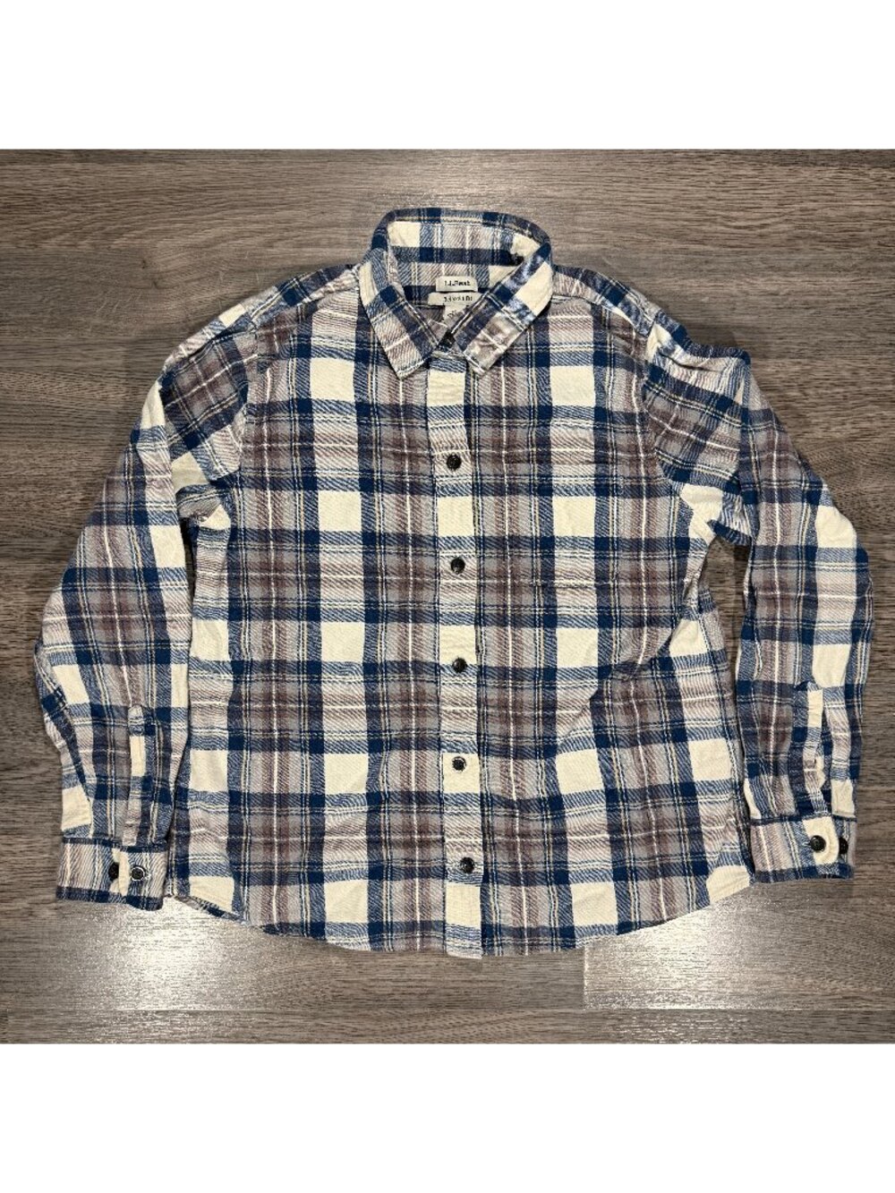 L.L. Bean Women's Scotch Plaid Flannel Shirt - Brown/Navy Plaid